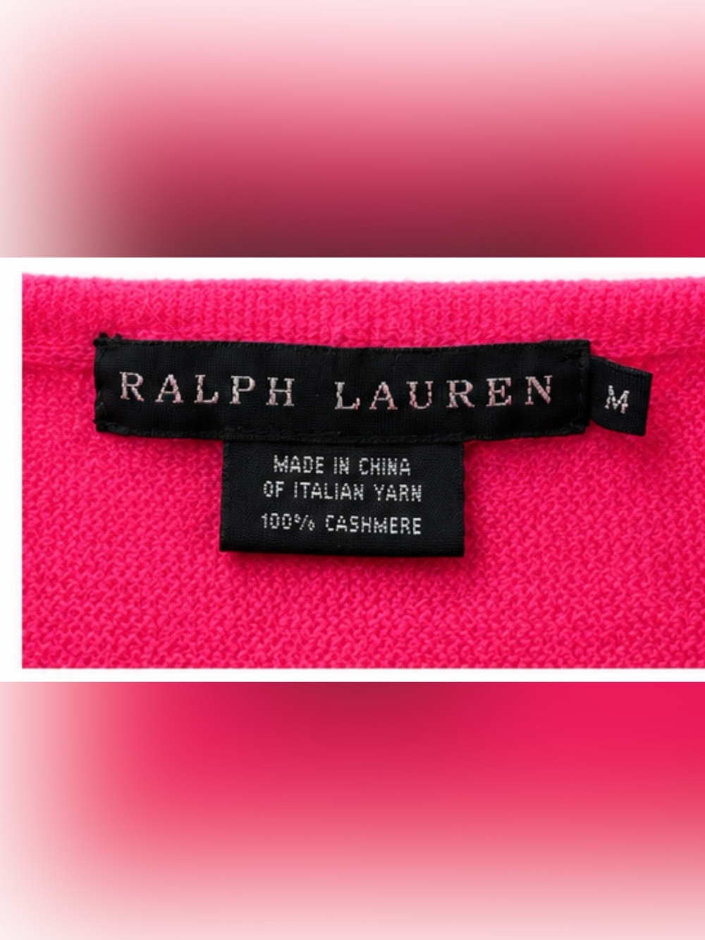 Ralph Lauren 100% Cashmere Italian Yarn Pink Dolman Sweater M - Picture 3 of 4